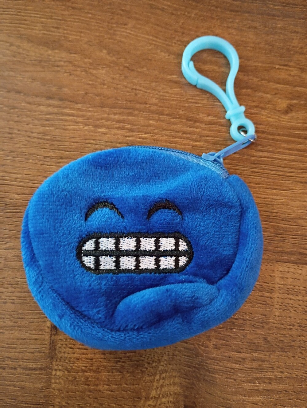 blue emoji plush coin purse